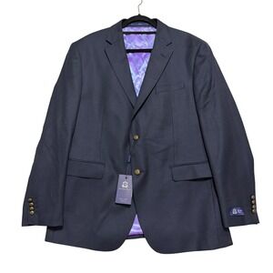 Berragamo Elegant Blazer Men 46R Navy Blue Dino Filarte Wool Two Button Coat